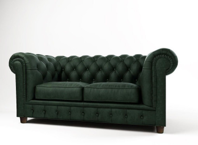 Chesterfield Luxus 2 Sitzer Couch Polster Sofa Stoff Couchen Garnitur Neu